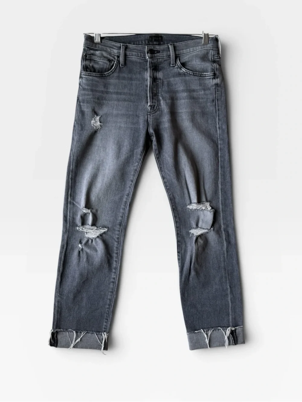 MOTHER The Scrapper Cuff Ankle Fray Jeans - Picture 2 of 11